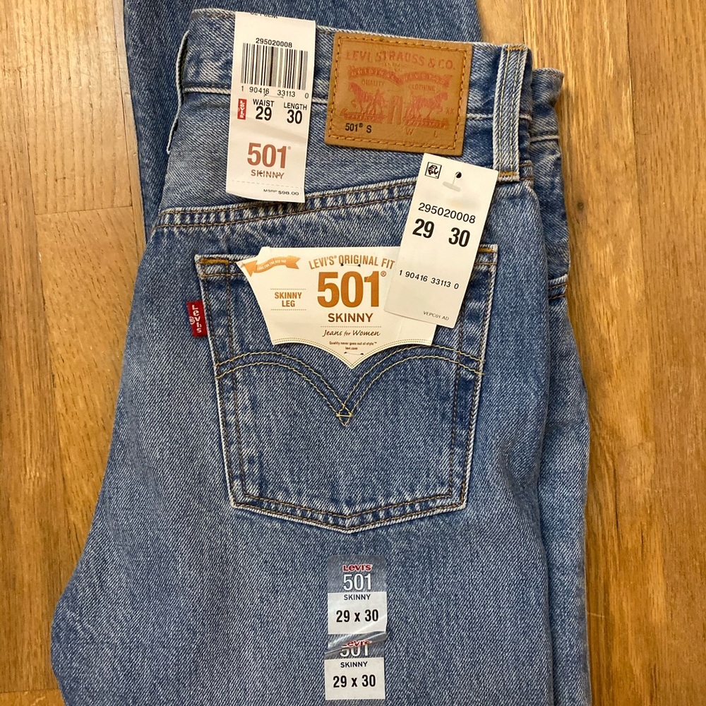 NWT Levi’s Original Fit Skinny Jeans 29x30 - Picture 3 of 5